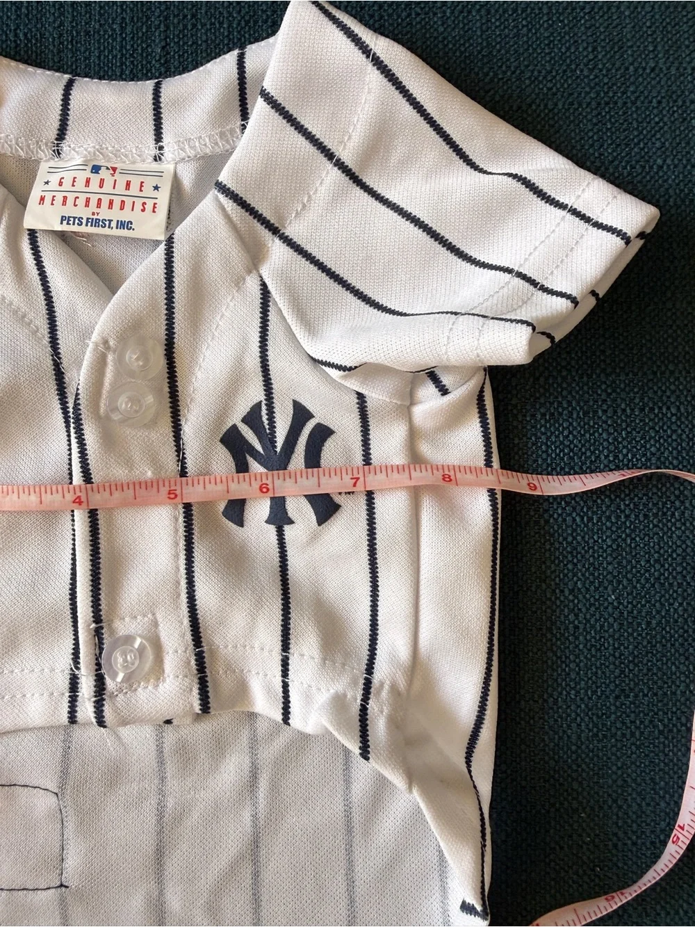 Pets Dog New York Yankees White & Navy Pinstripe Button-Front Shirt